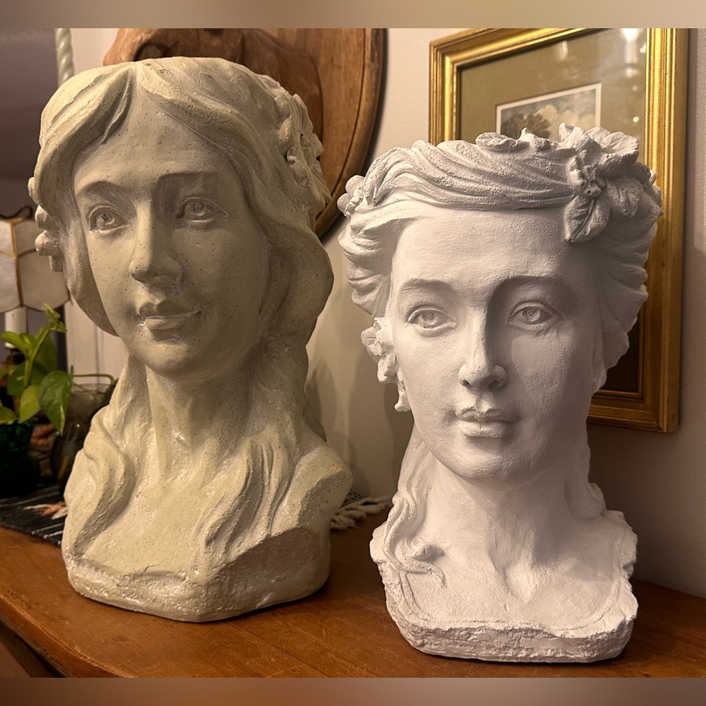 Anthropologie Female Bust Head Sculpture Planters